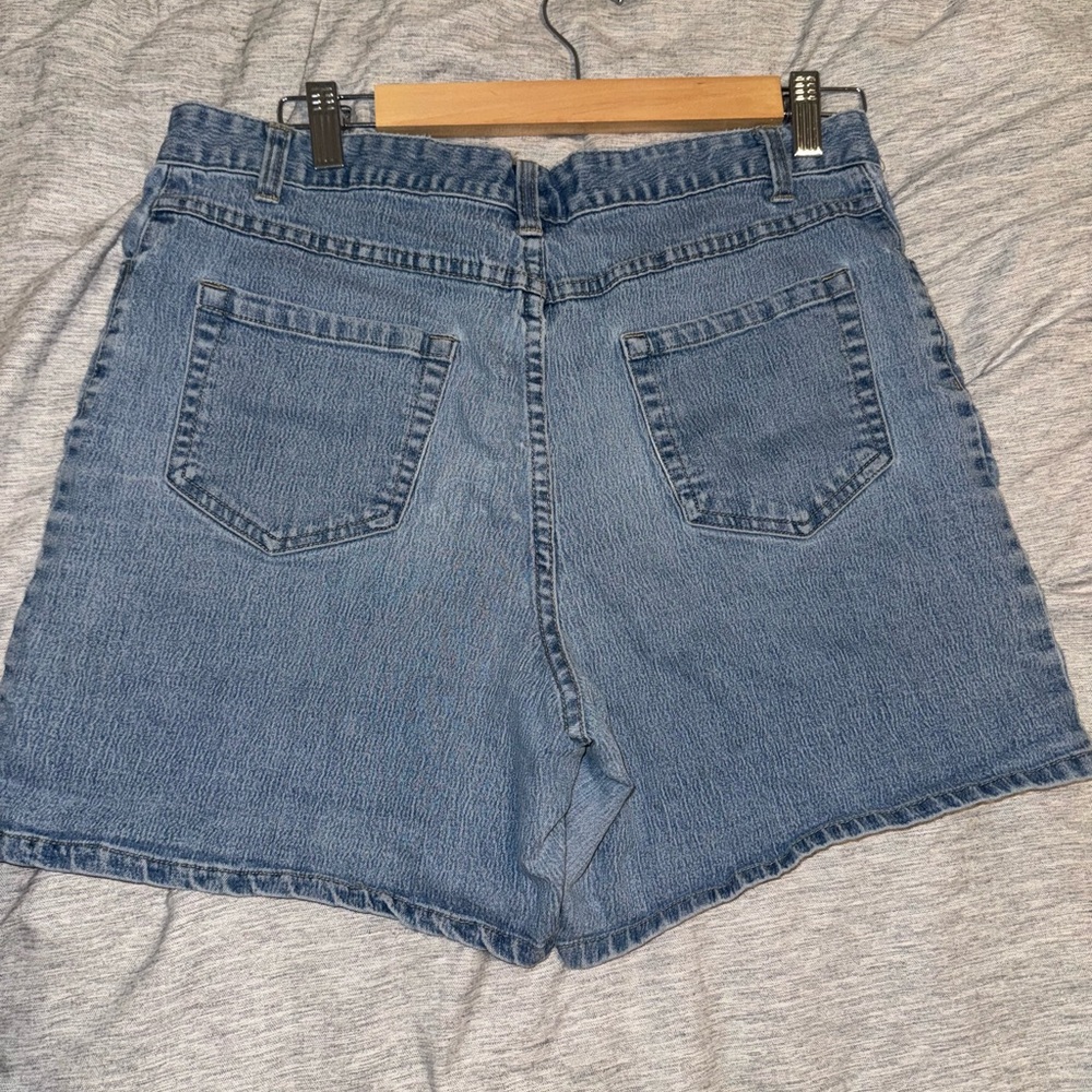 Cherokee Blue Jean Shorts High-Waisted Frayed Hem